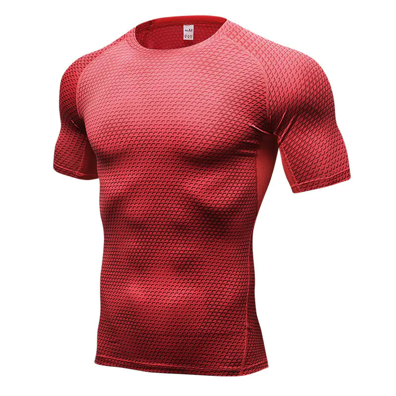 Men's 3D Printed Quick Dry Short Sleeve Training Top