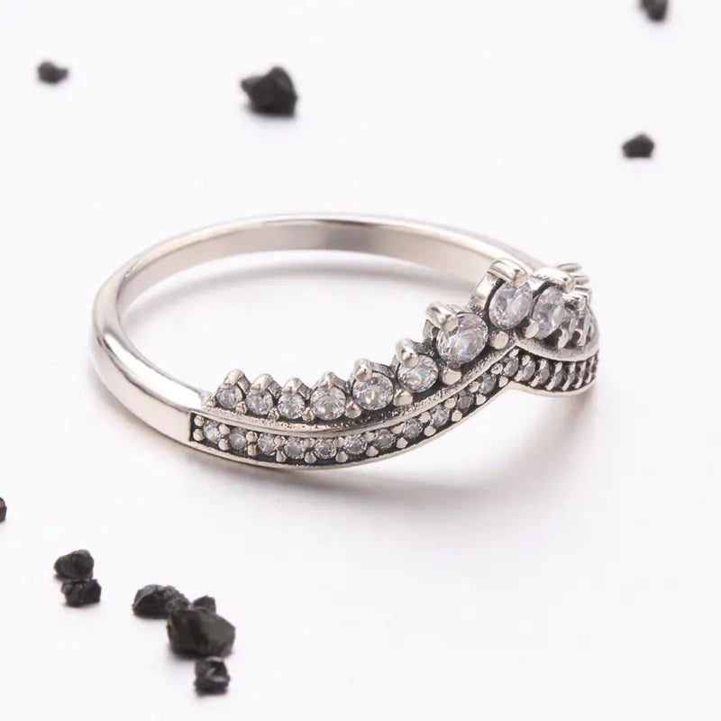 925 Silver Fairy Princess Crown Ring for Women