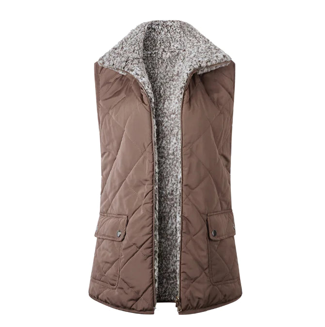 Reversible Zip Pocket Women's Vest for Fall/Winter