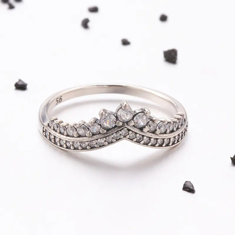 925 Silver Fairy Princess Crown Ring for Women