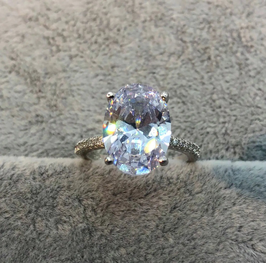 Diamond Women's Ring - 925 Silver Couple Engagement Jewelry