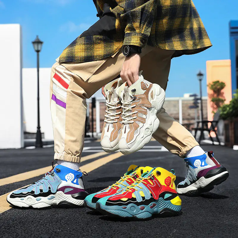 High-Top Basketball Shoes with Shock Absorption (Men's)