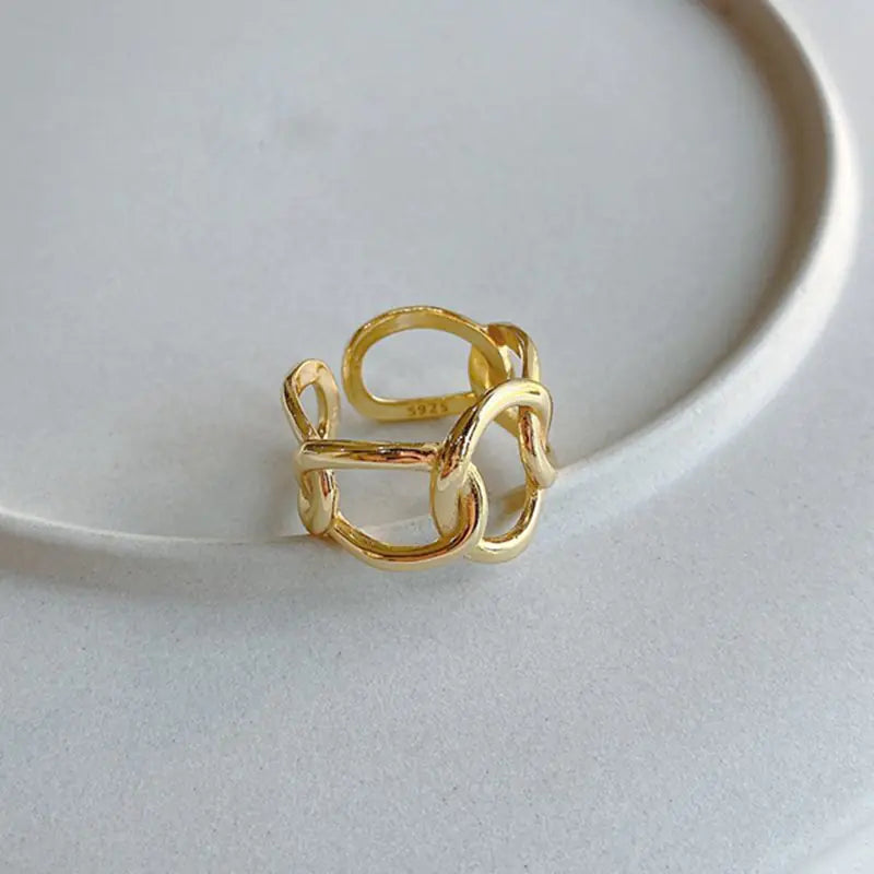 Korean Style 925 Sterling Silver Chain Ring