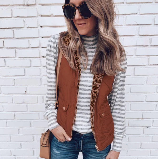 Reversible Zip Pocket Women's Vest for Fall/Winter