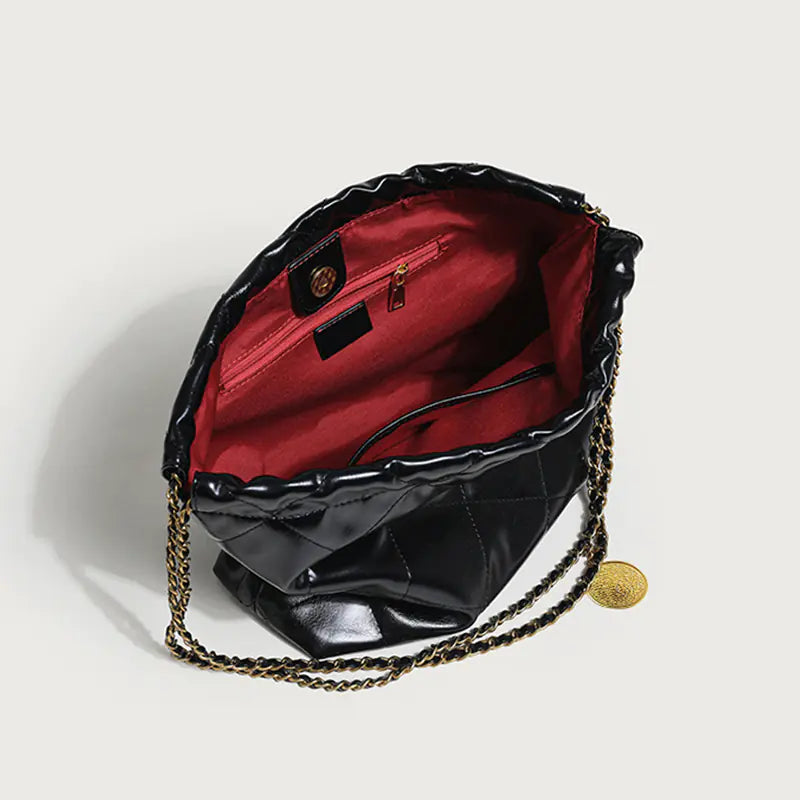 Luxury Black Leather Tote Bags for Women - Large Capacity