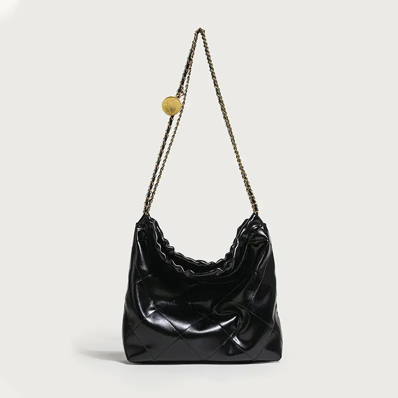 Luxury Black Leather Tote Bags for Women - Large Capacity