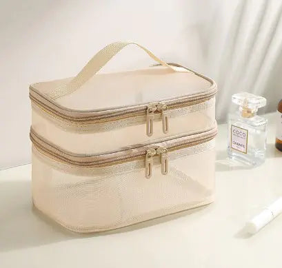 Luxury Clear Makeup Bag Organizer for Travel and Toiletries