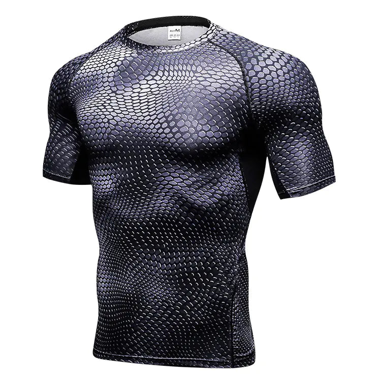 Men's 3D Printed Quick Dry Short Sleeve Training Top