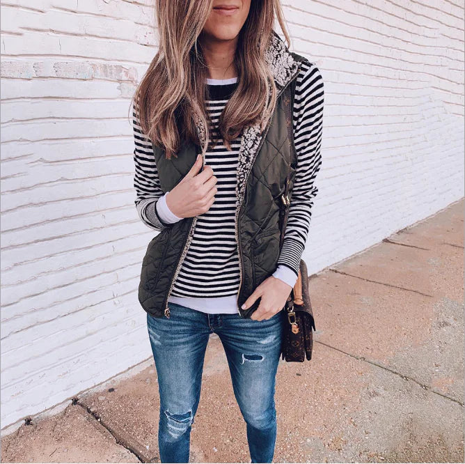 Reversible Zip Pocket Women's Vest for Fall/Winter