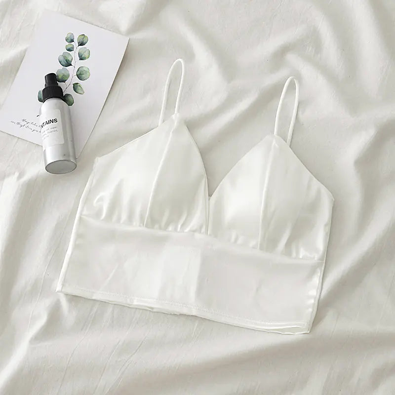Satin Cami with Removable Pads and Wireless Design