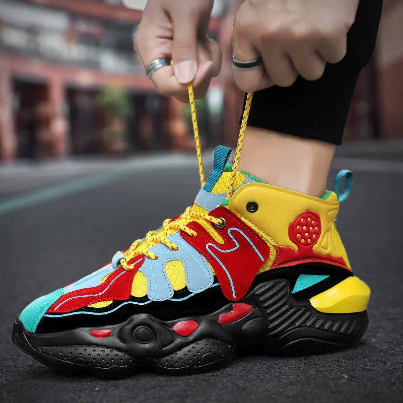 High-Top Basketball Shoes with Shock Absorption (Men's)