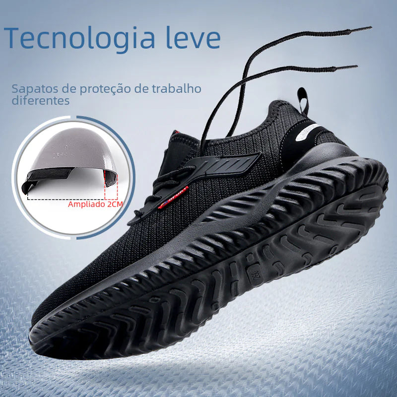 Men's Safety Shoes with Steel Toe, Lightweight & Slip-Resistant