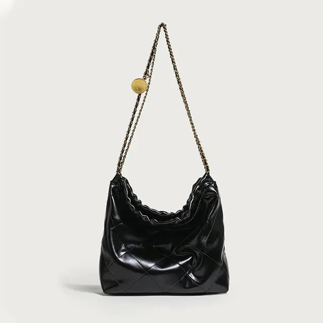 Luxury Black Leather Tote Bags for Women - Large Capacity