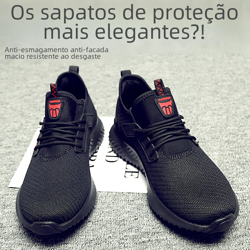 Men's Safety Shoes with Steel Toe, Lightweight & Slip-Resistant