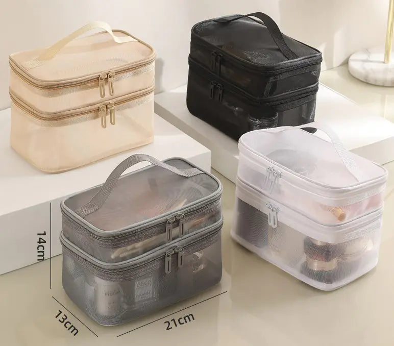 Luxury Clear Makeup Bag Organizer for Travel and Toiletries