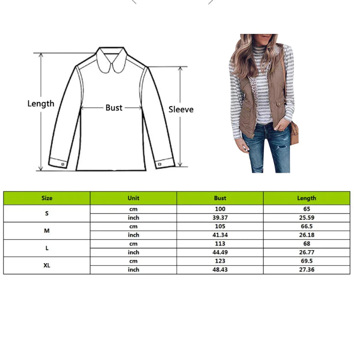 Reversible Zip Pocket Women's Vest for Fall/Winter