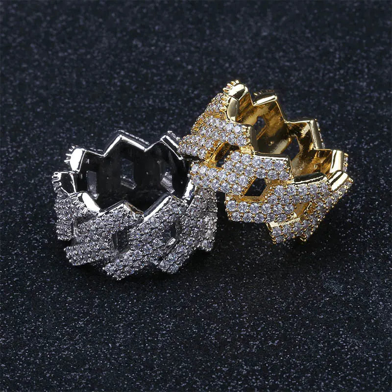 Men's Diamond Hip-Hop Ring with Zircon Stones