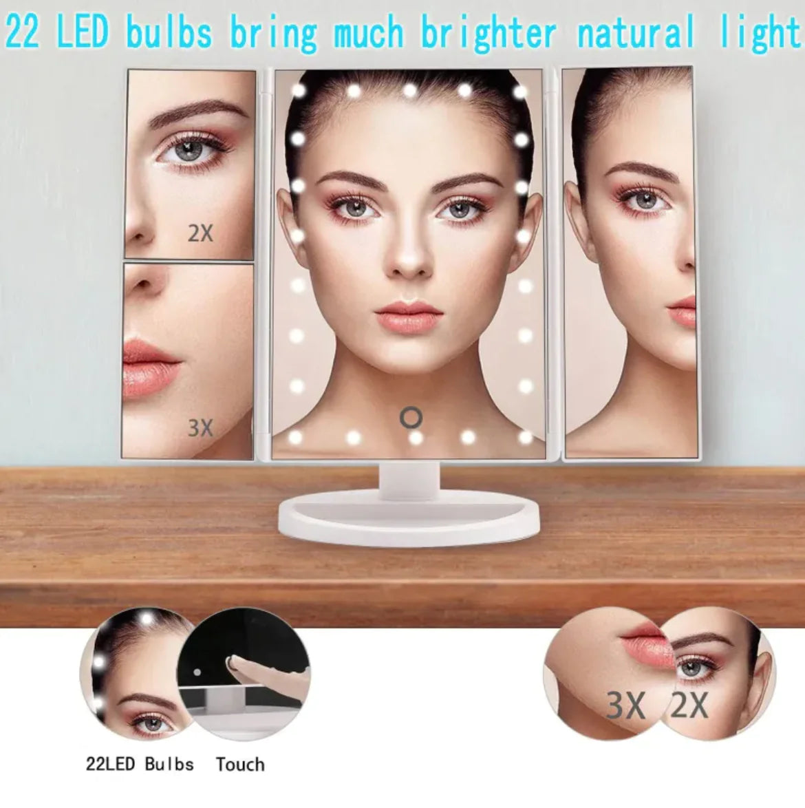 Foldable LED Makeup Vanity Mirror
