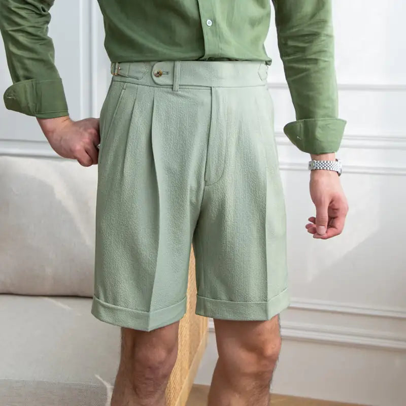 Slim Casual Seersucker Shorts for Men
