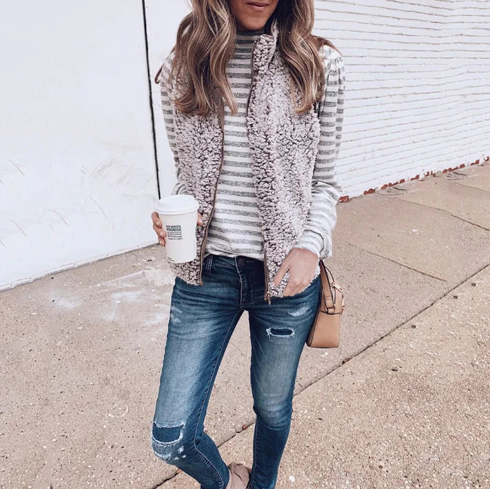 Reversible Zip Pocket Women's Vest for Fall/Winter