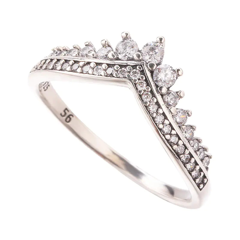 925 Silver Fairy Princess Crown Ring for Women