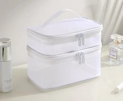 Luxury Clear Makeup Bag Organizer for Travel and Toiletries