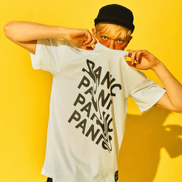 Panic Short Sleeve Men's T-Shirt with Letter Print