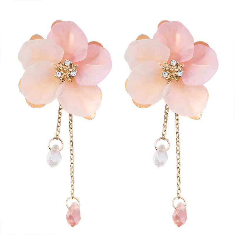Shell Flower Tassel Earrings for Women